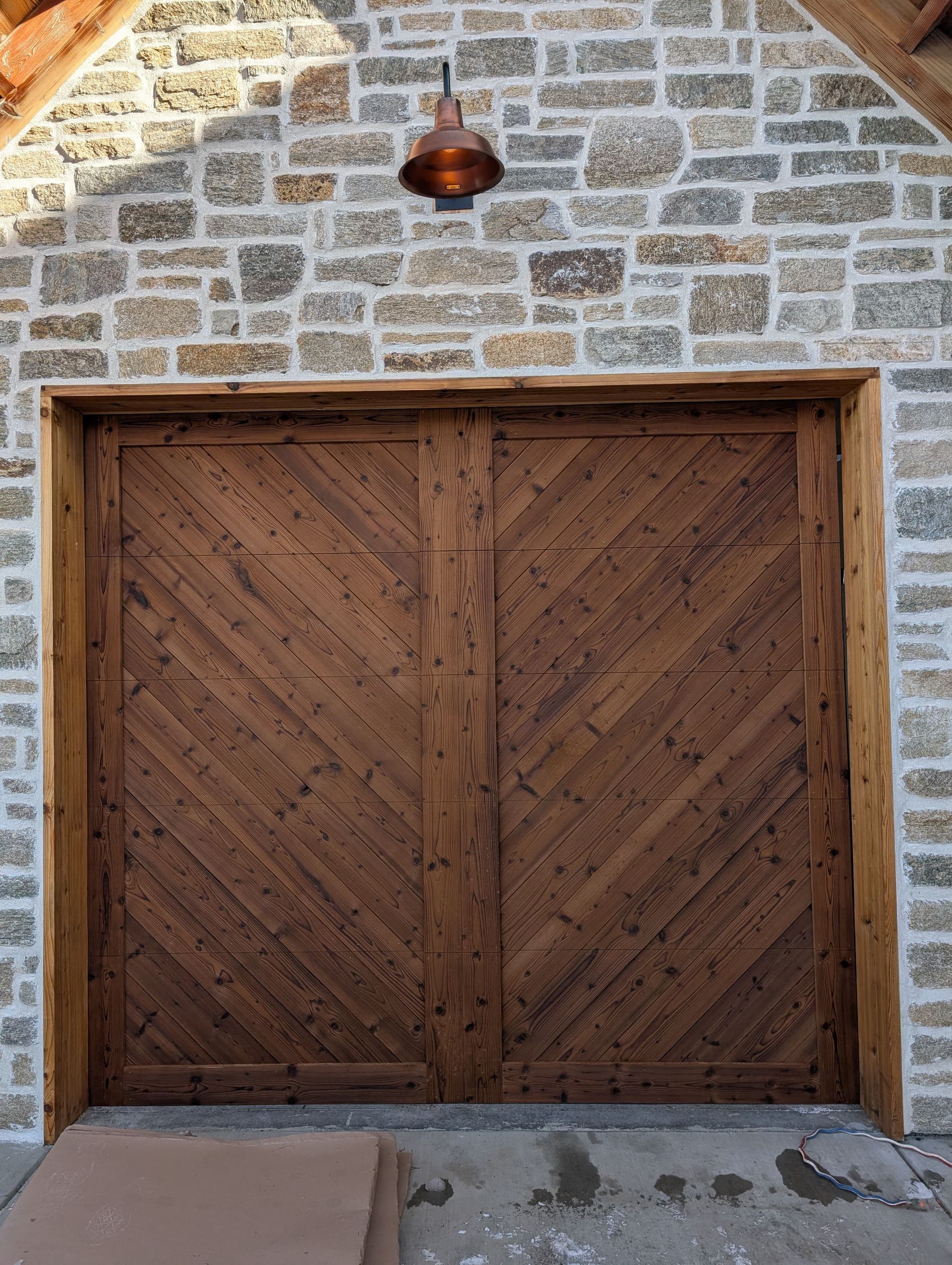 Gallery photos for Custom Herringbone Garage Doors with Rustic Charm: Image #2