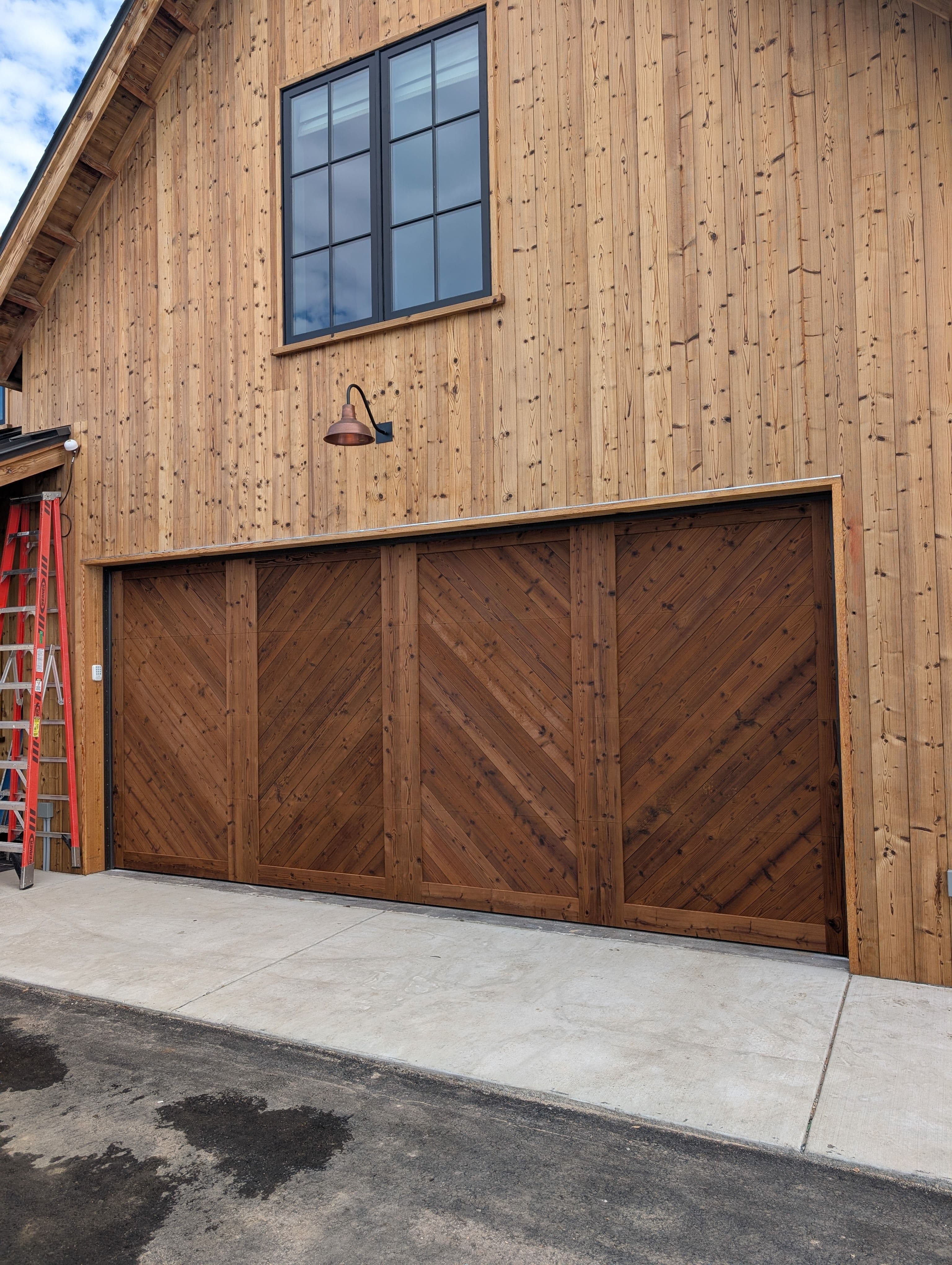 Project Custom Herringbone Garage Doors with Rustic Charm image