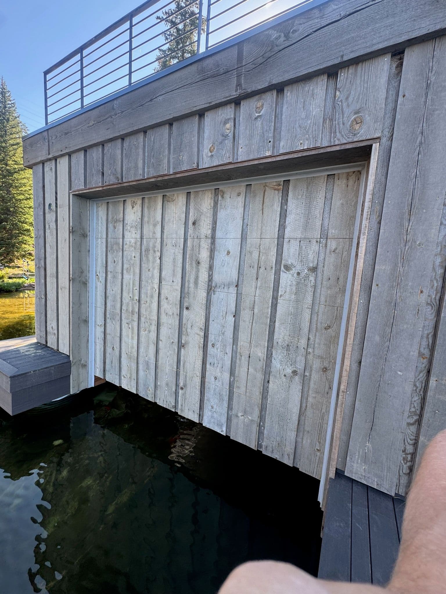 Lakeside Harmony Custom Wooden Garage Door image